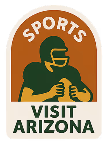 Vintage sports travel sticker promoting Visit Arizona with football player
